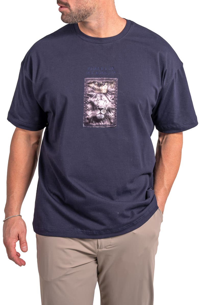 Maceoo Ascension Being Appliqué Cotton Graphic T-Shirt, Alternate, color, Black