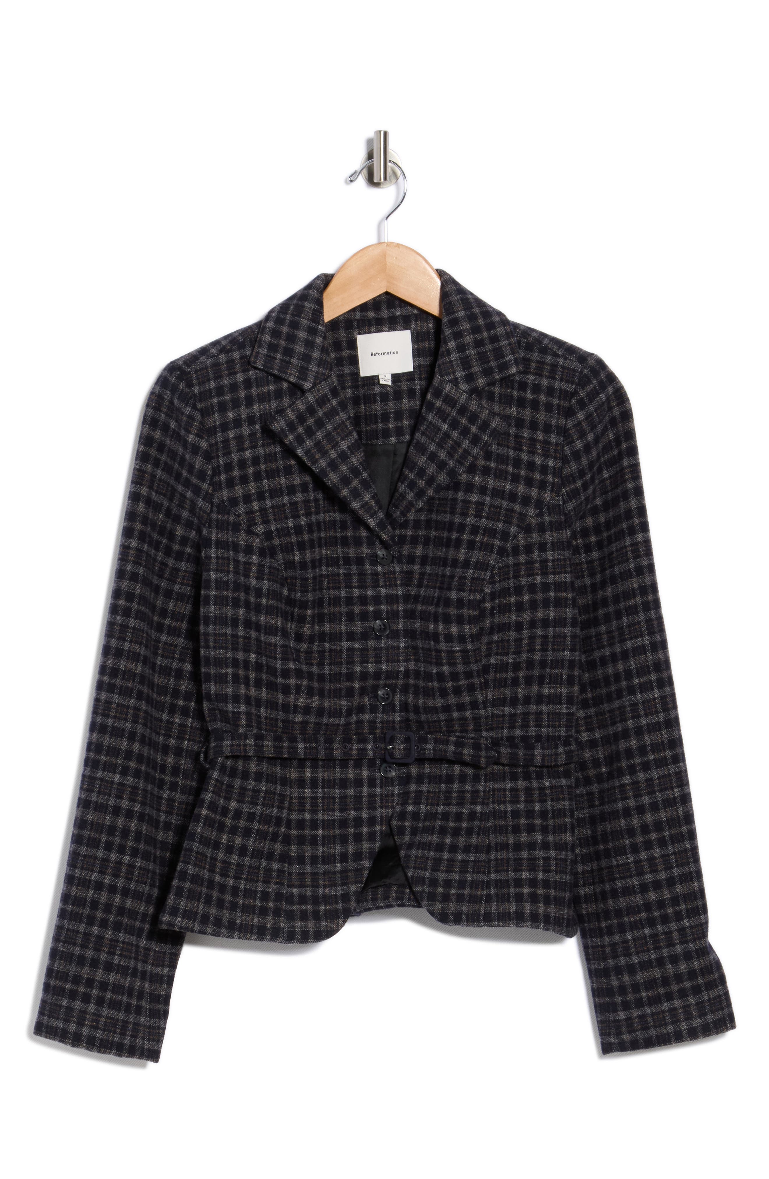 Reformation Mabel Belted Wool Blend Jacket