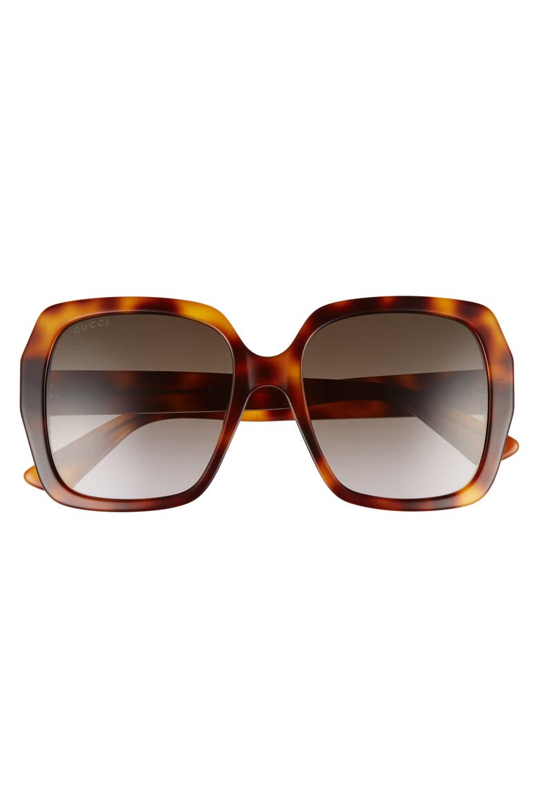 54mm Gradient Square Sunglasses, Alternate, color, HAVANA/ BROWN