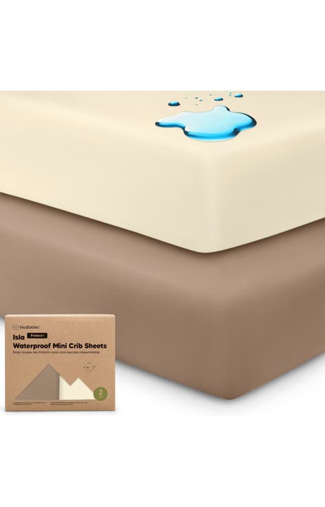 2-Pack Isla [Protect+] Waterproof Mini Crib Sheets