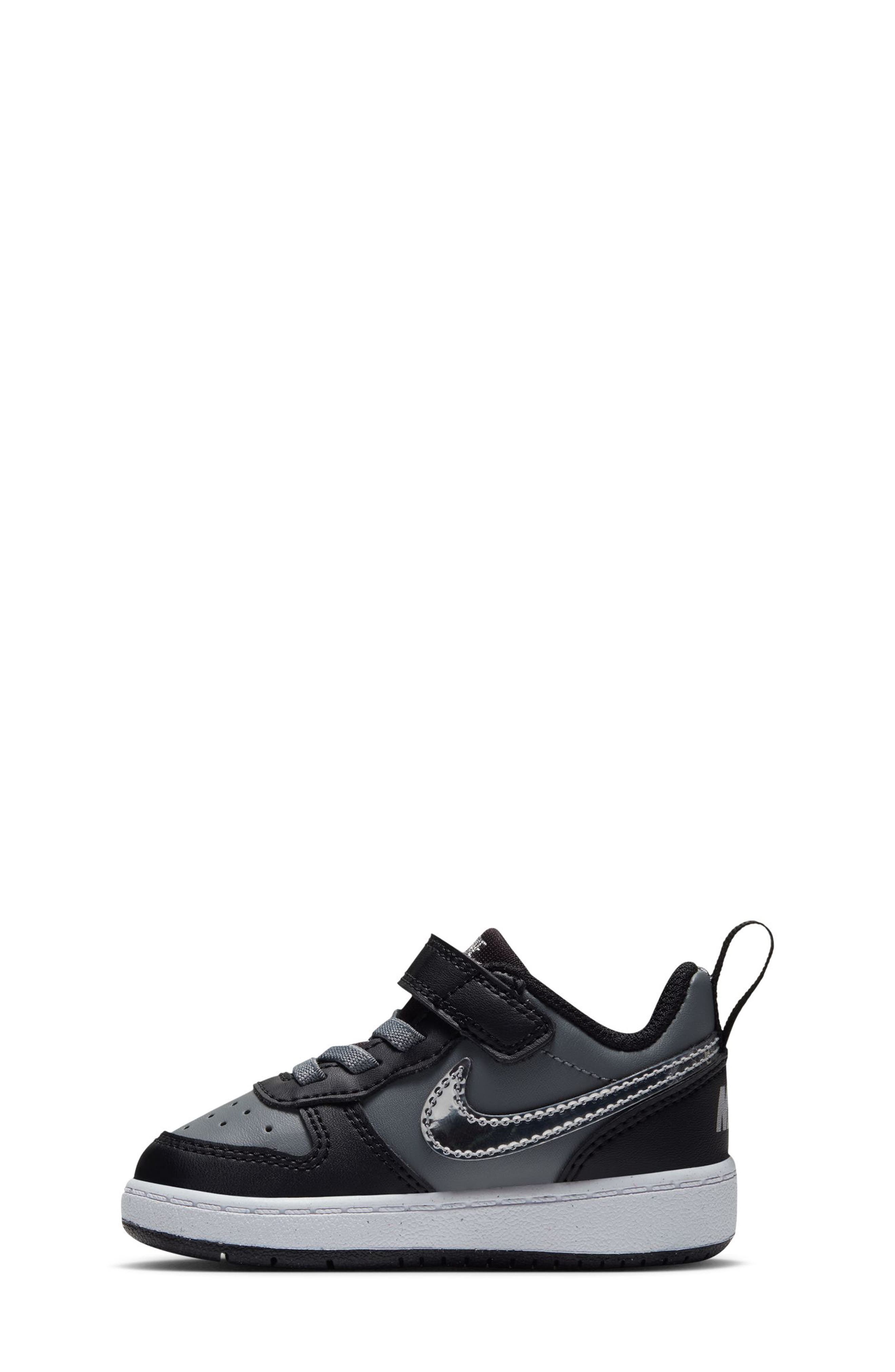 Kids' Court Borough Low Shine Sneaker, Alternate, color, BLACK/ METALLIC SILVER/ GREY