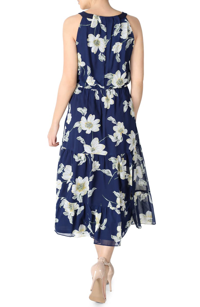 Robbie Bee Floral Chiffon Maxi Dress, Alternate, color, 