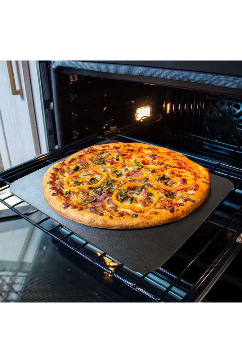 Pizza Steel w/ Moat, 14x14-Inch, 1/4", Alternate, color, Black