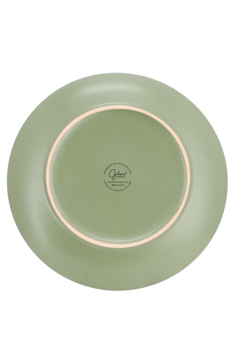 Gibson Home Everyday Plus 12 Piece Round Stoneware Dinnerware Set, Alternate, color, Green