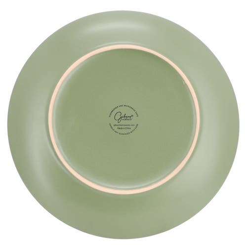 Gibson Home Everyday Plus 12 Piece Round Stoneware Dinnerware Set In Green