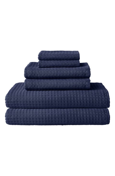 Waffle Twist 6-Piece Cotton Bath Towel