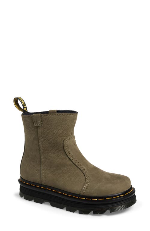 Dr. Martens Zebzag Rigger Slip On Nubuck Boots In Green