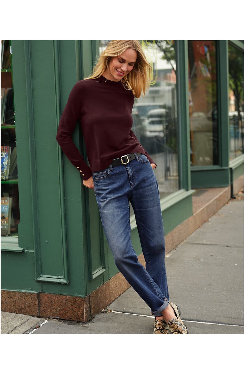 Lands' End Soft Denim Mid Rise Boyfriend Jeans, Alternate, color,