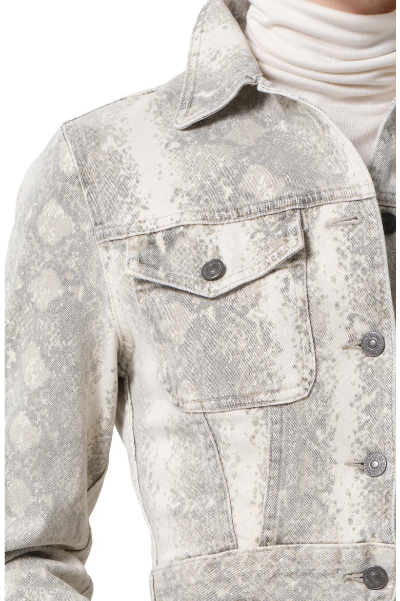 Charisse Shrunken Denim Jacket, Alternate, color, PYTHON SNAKE P