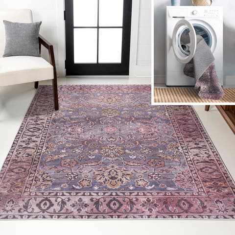 Victoria Ornate Persian All-Over Machine-Washable Area Rug