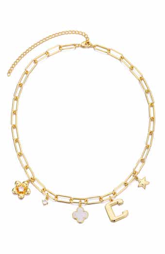 Initial Charm Pendant Necklace