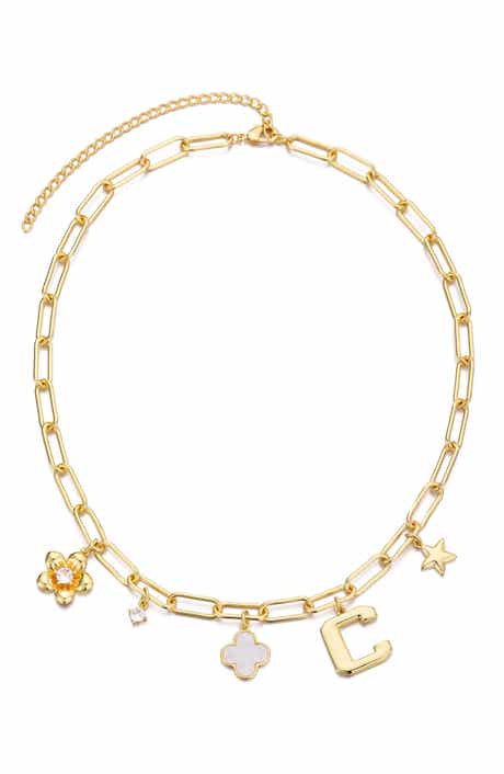 Initial Charm Pendant Necklace