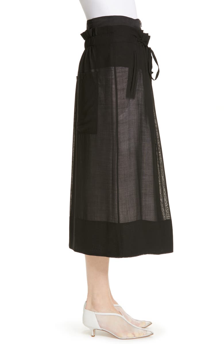 Tibi Gauze Overlay Midi Skirt, Alternate, color, 
