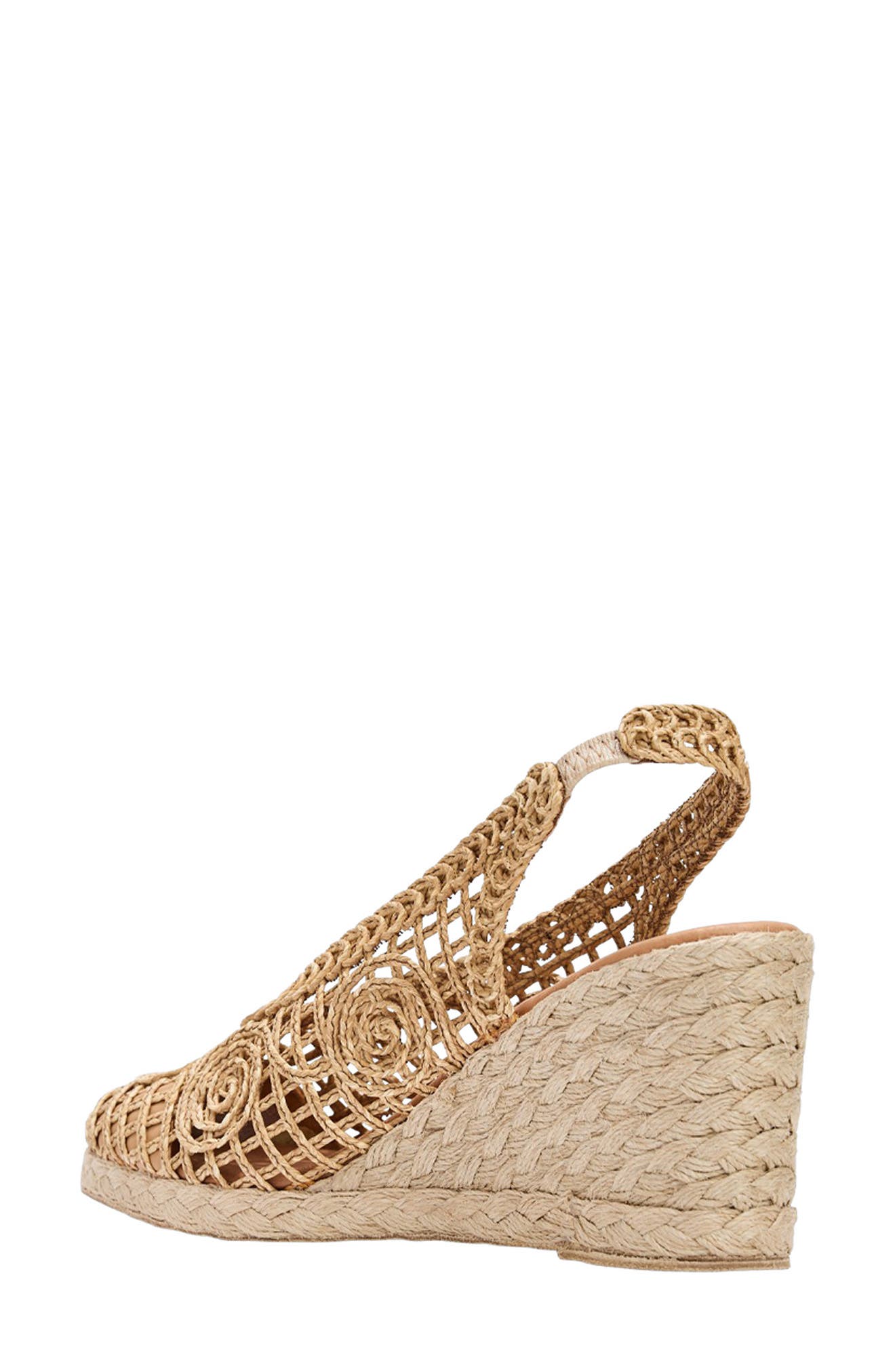 André Assous Pamala Slingback Wedge Pump, Alternate, color, Natural Raffia