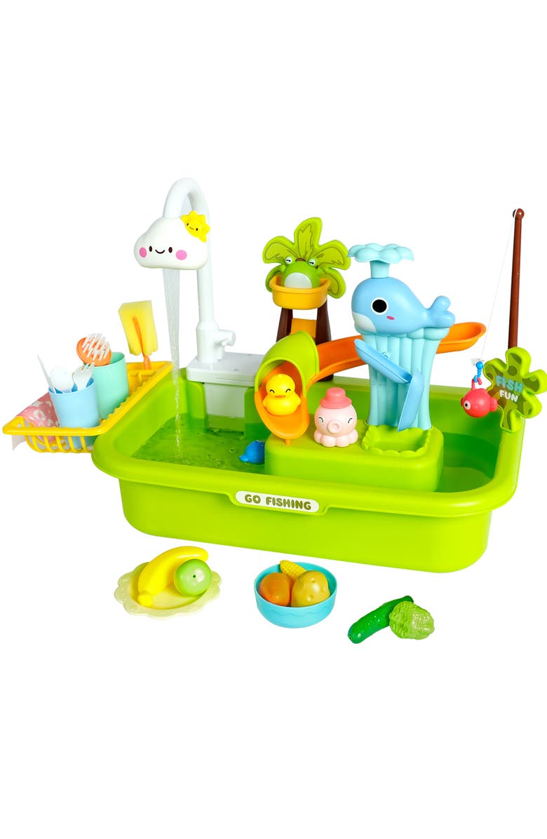 Easy Playhouse 4In1 Play Sink, Running Water Faucet, Kitchen & Bath Toys, Main, color, Multicolored