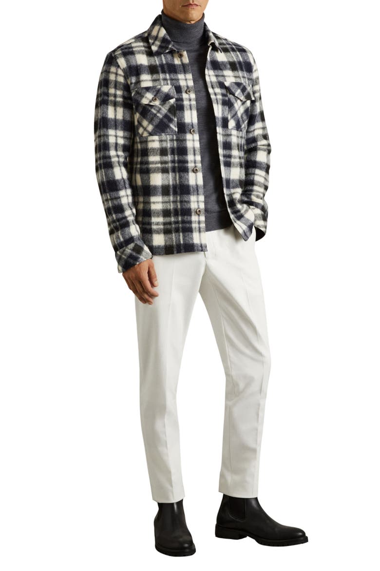 Wade Plaid Overshirt, Main, color, NAVY