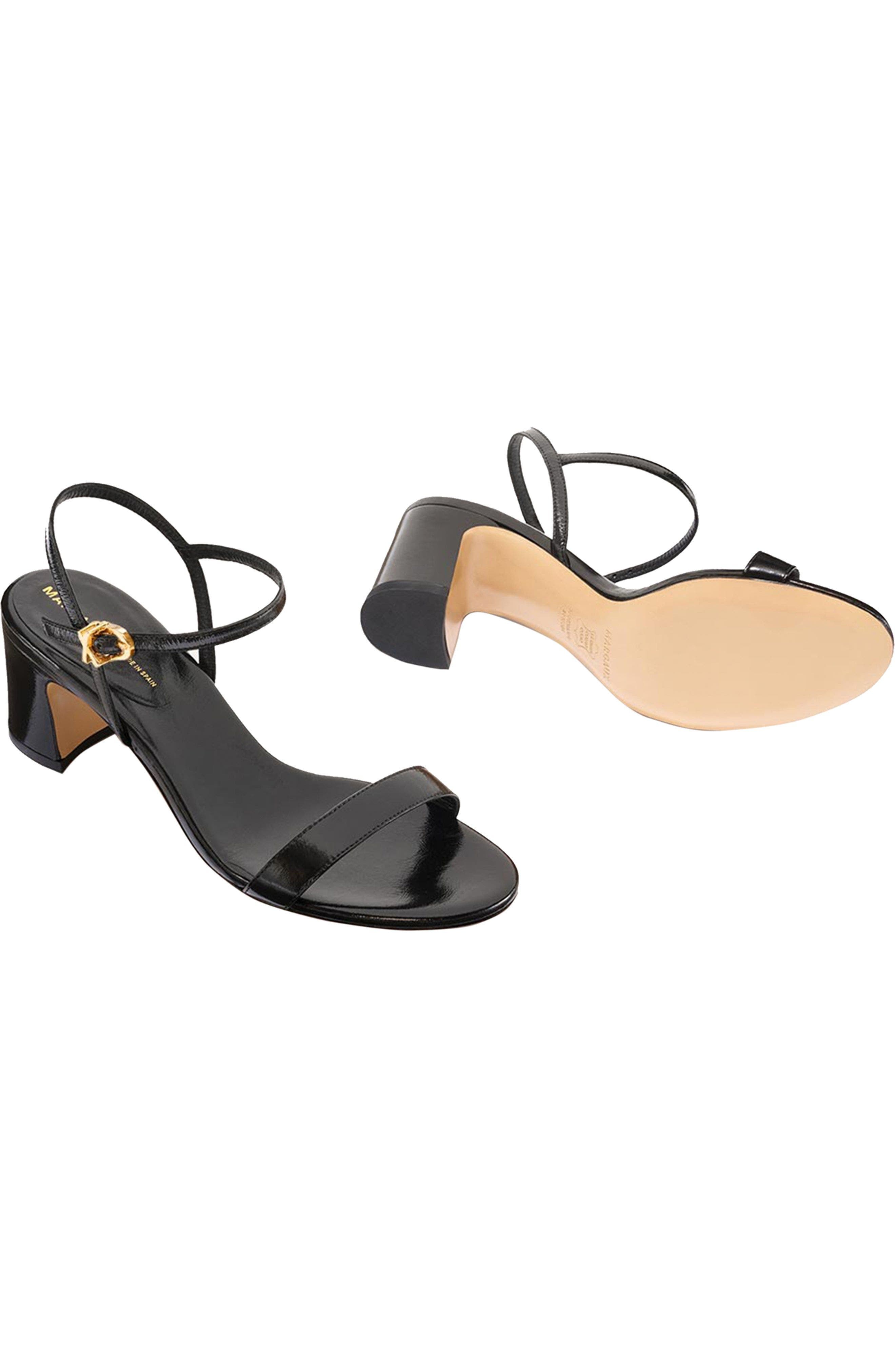 MARGAUX The Cleo Sandal, Alternate, color, Black Crinkle-Gloss Nappa