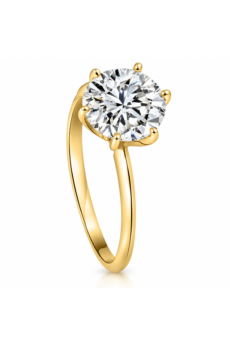 Certified 2 1/2CT Lab Grown Diamond Solitaire Thin Engagement Ring Gold, Alternate, color, 14k Yellow Gold