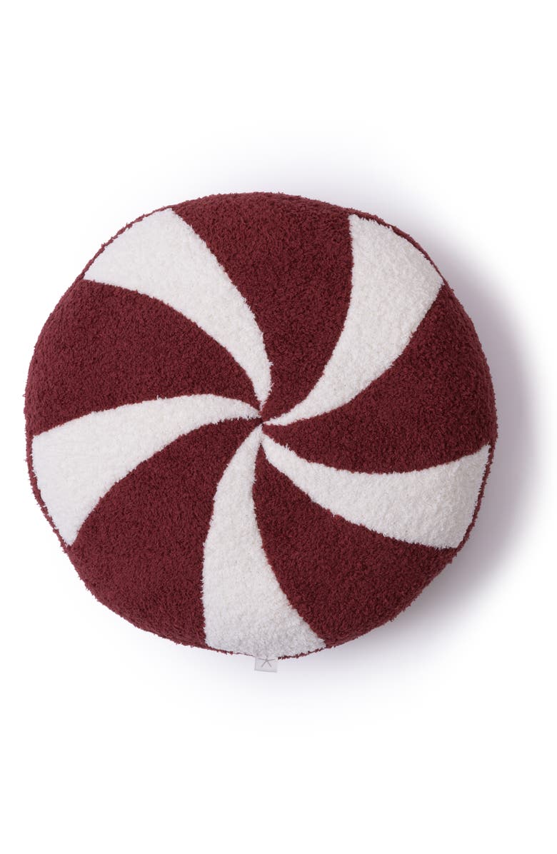 Barefoot Dreams<sup>®</sup> CozyChic<sup>®</sup> Peppermint Accent Pillow, Main, color, Cream-Crimson