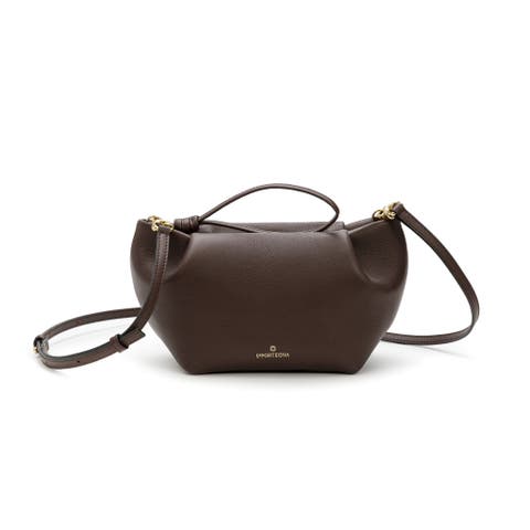 Martita Small Leather Clutch Bag With Shoulder Strap