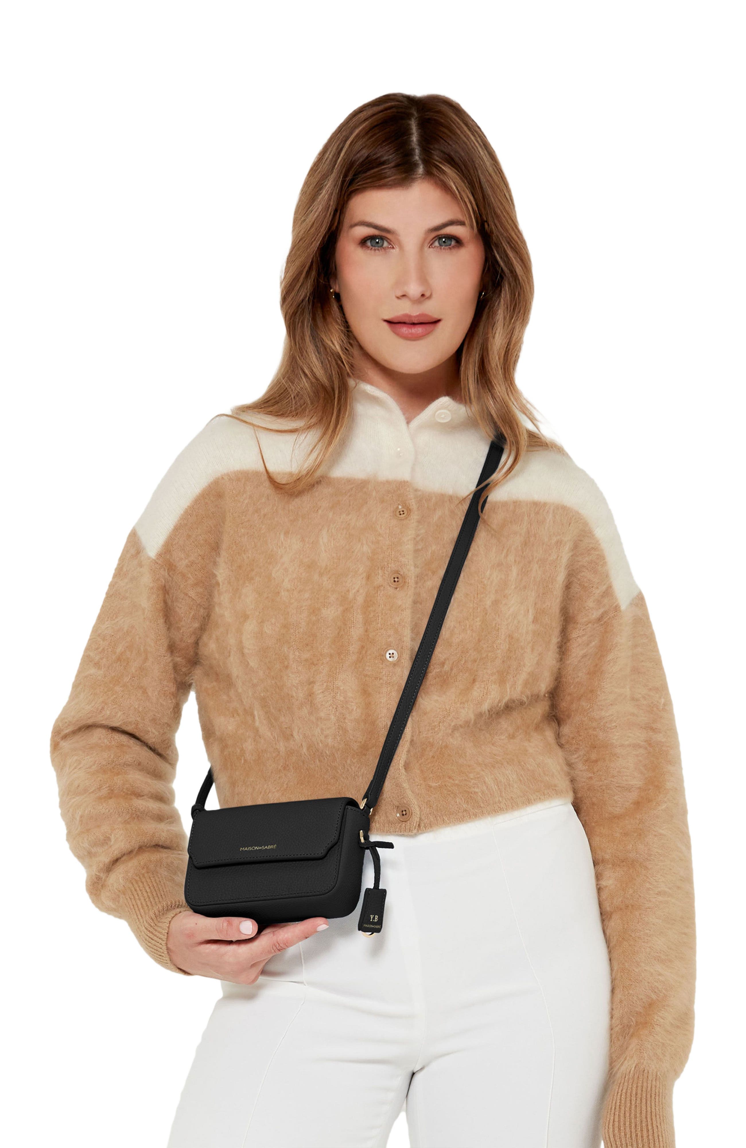 MAISON de SABRÉ Micro Leather Flap Bag, Alternate, color, 