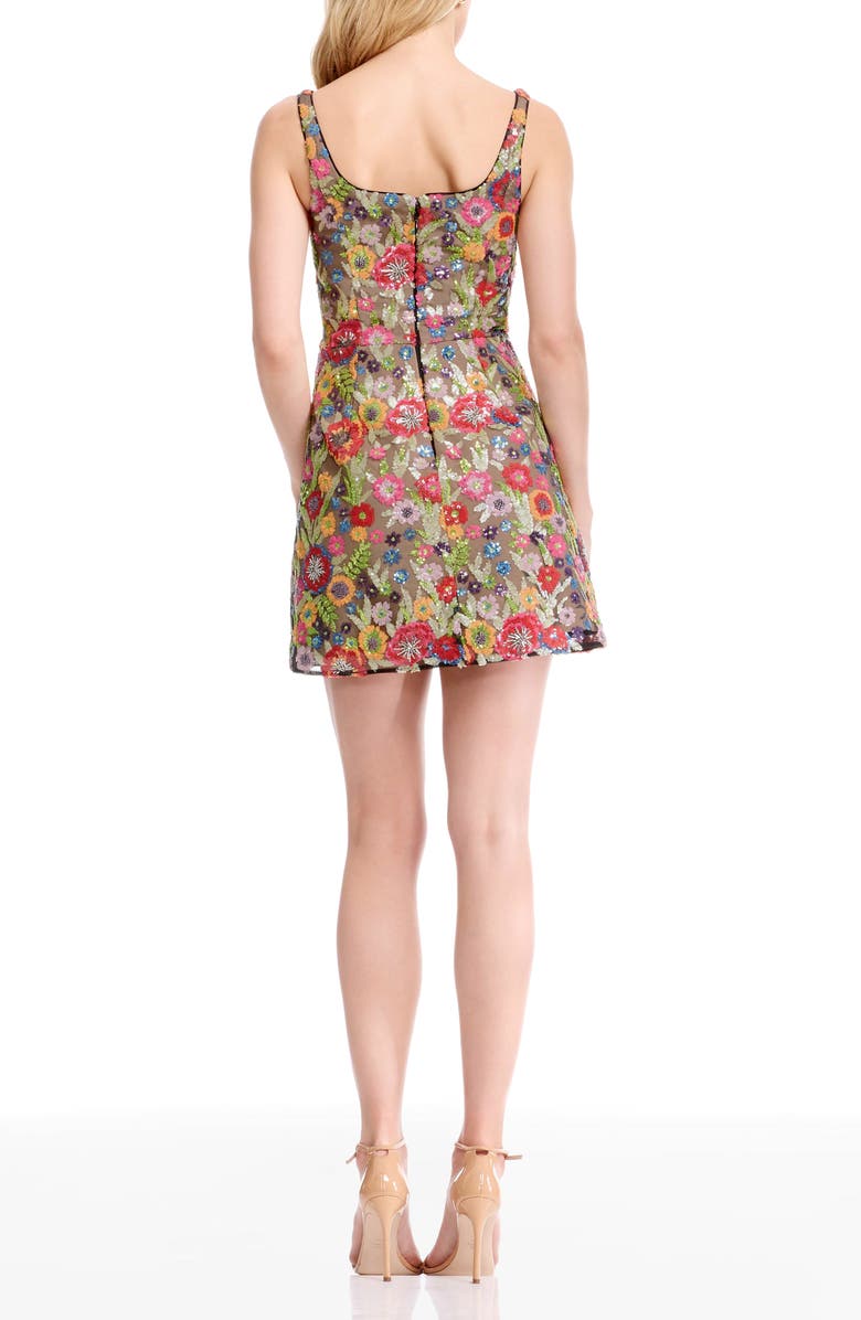 Dress the Population Devi Floral Sequin Minidress, Alternate, color, Black Multi