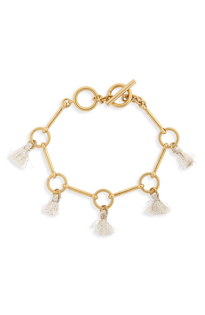 Madewell Tassel Link Bracelet, Main, color, 