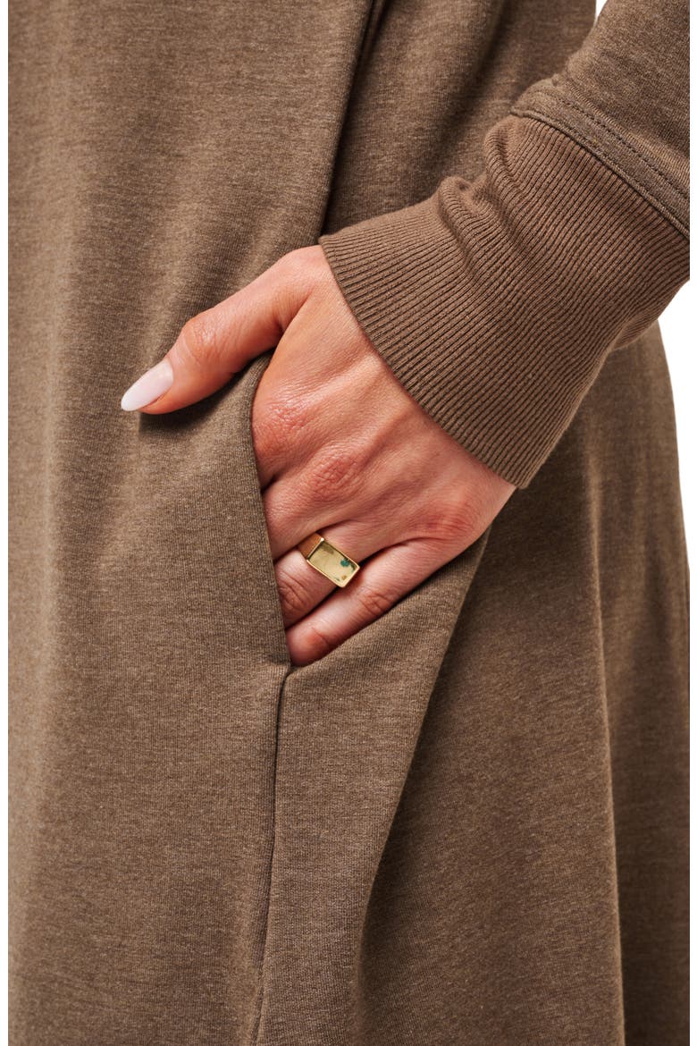Resort Use Long Cardigan, Alternate, color, HEATHER COCOA BROWN