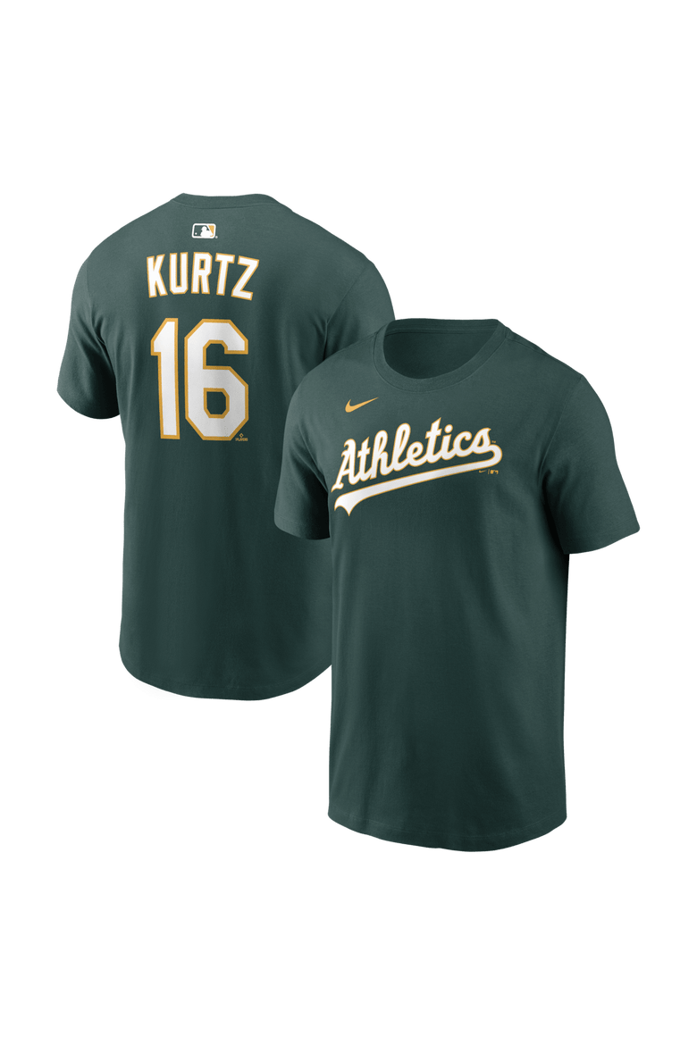 Men's Nike Nick Kurtz Green Athletics Name & Number T-Shirt, Alternate, color, Green