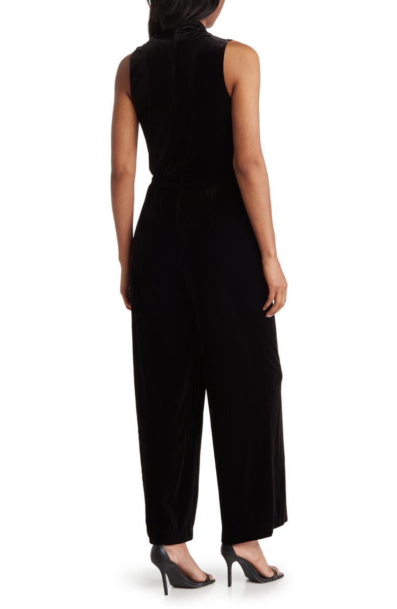 Vince Camuto Velvet Surplice Jumpsuit, Alternate, color, 