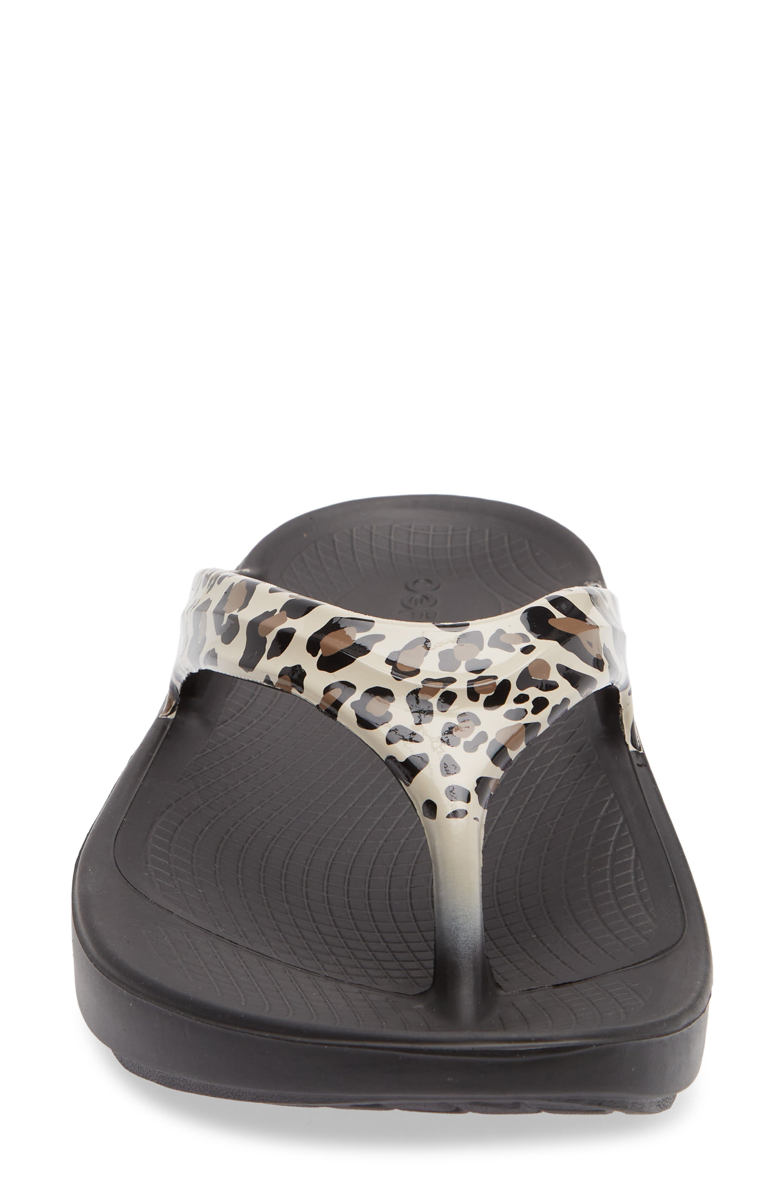 Oofos OOlala Flip Flop, Alternate, color, Leopard