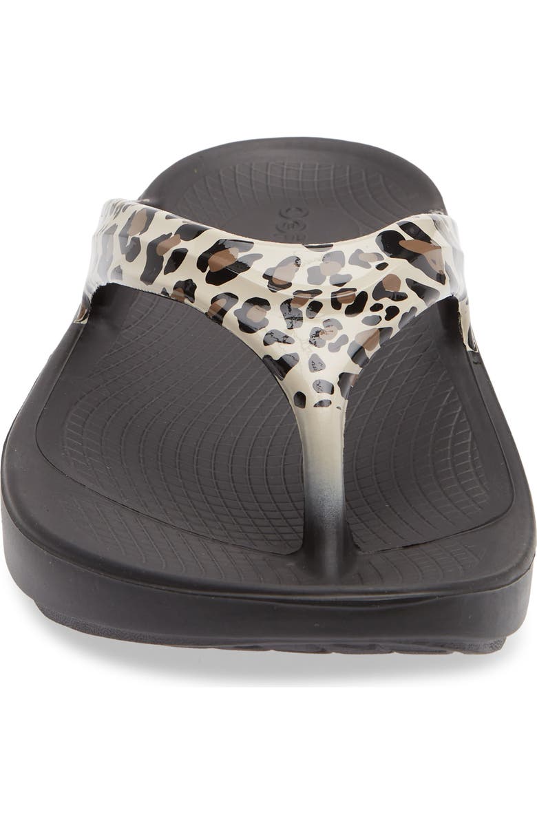 Oofos OOlala Flip Flop, Alternate, color, Leopard