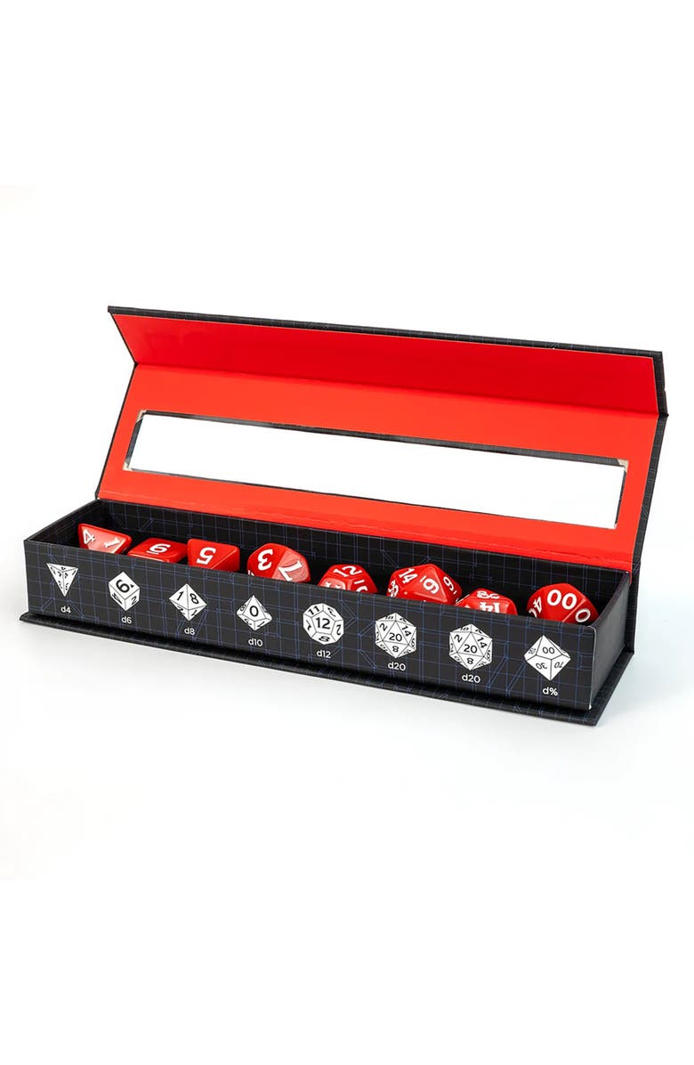 Dungeons & Dragons D&D New Adventurer Dice Set, Red 11 Oversized Rpg Dice, Alternate, color, Red