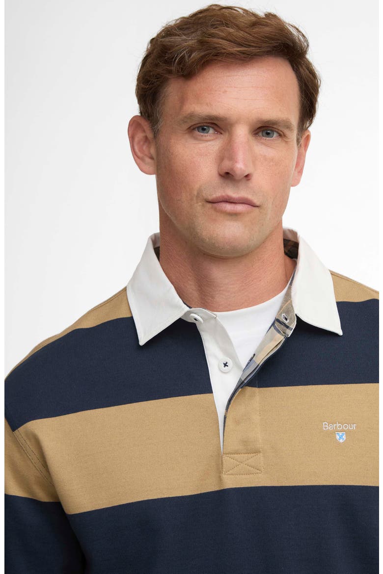 Broome Stripe Cotton Rugby Shirt, Alternate, color, NAVY/ TRENCH