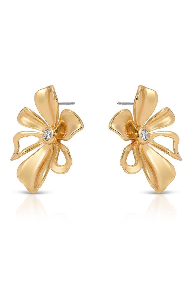 Petals Stud Earrings, Alternate, color, GOLD
