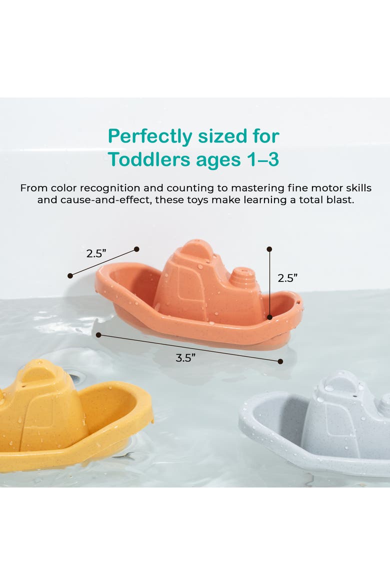 Floating Boats Mold Free Educational Bath Toy 5-Piece Set, Alternate, color, Multicolor