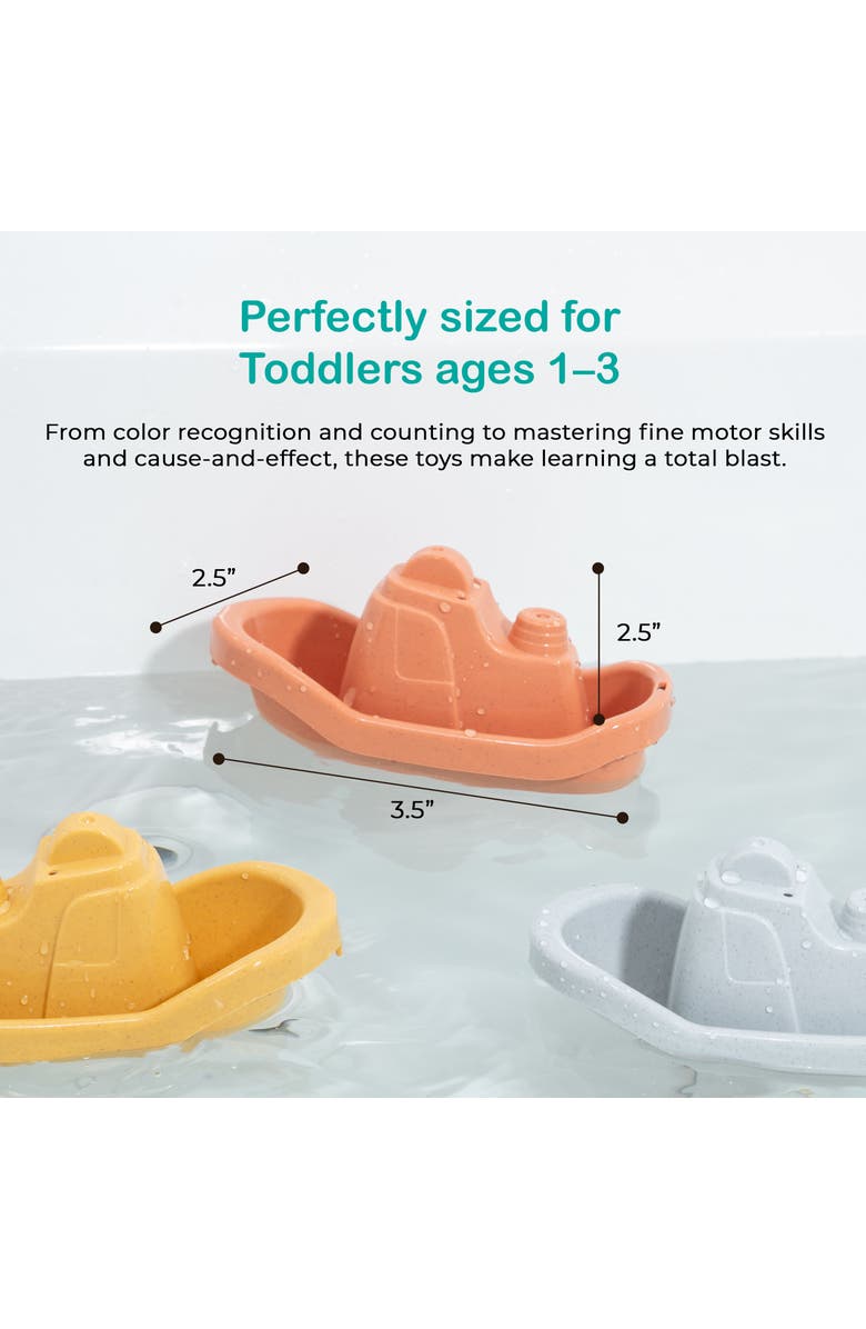 Sperric Floating Boats Mold Free Educational Bath Toy 5-Piece Set, Alternate, color, Multicolor
