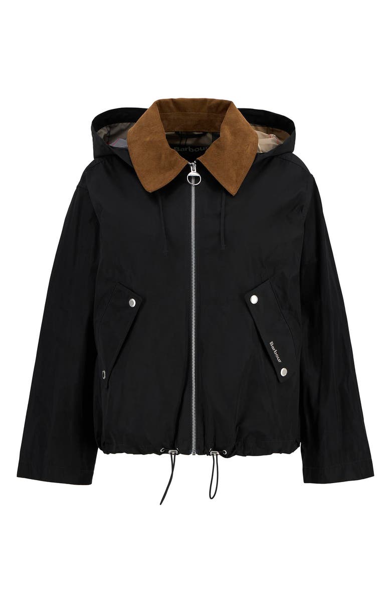 Barbour Weaver Water Repellent Hooded Jacket, Alternate, color, Black/ Dress