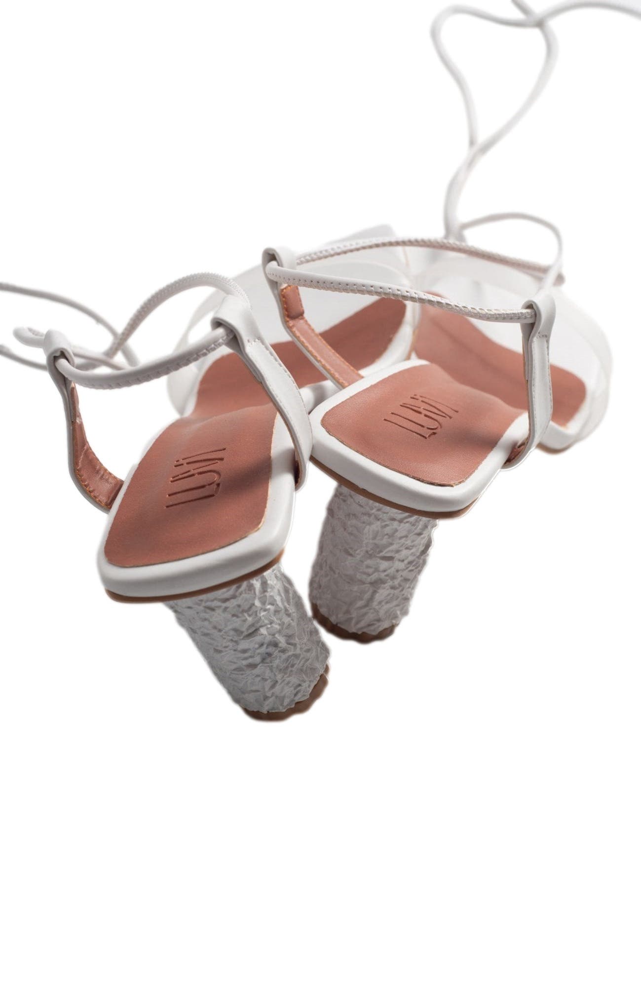 Prologue Shoes Rhea Block Heel Sandal, Alternate, color, White Faux Leather