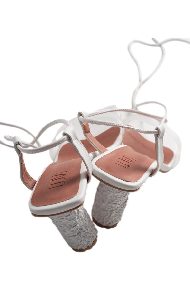 Prologue Shoes Rhea Block Heel Sandal, Alternate, color, White Faux Leather