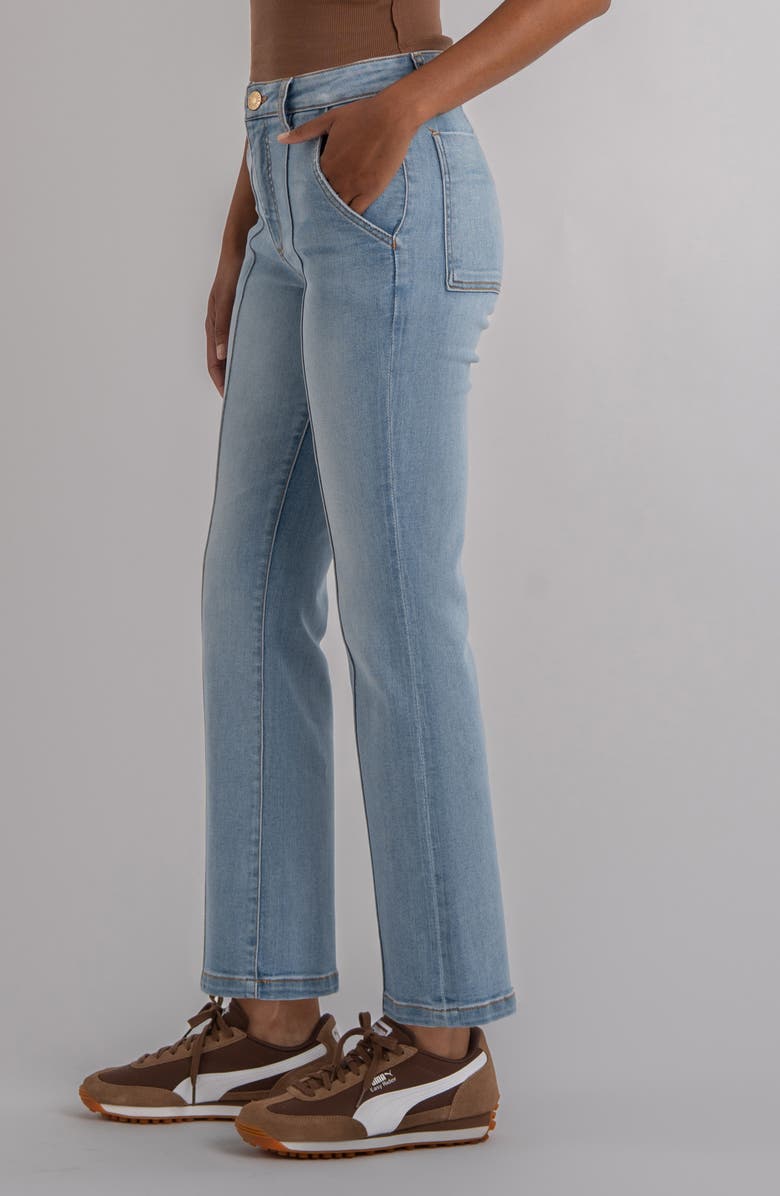 SWAT FAME Kelsey Pintuck High Waist Kick Flare Jeans, Alternate, color, Considered