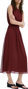 MANGO Sleeveless Gathered Waist Dress
