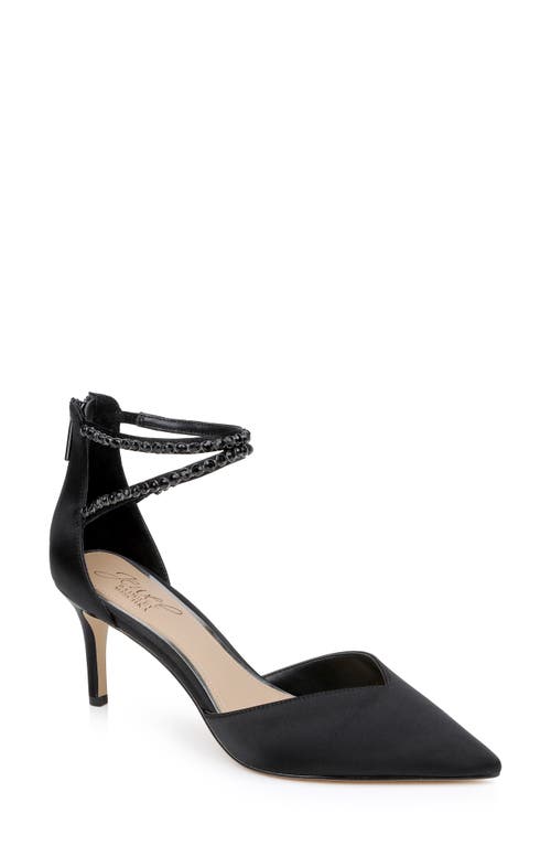 Jewel Badgley Mischka Emmi Ankle Strap Pointed Toe Pump In Black