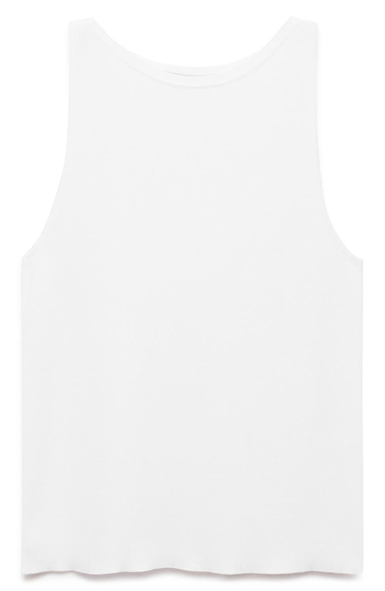 MANGO Fitted Knit Tank, Alternate, color, Off White