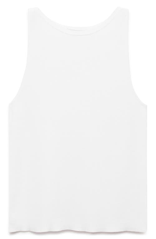 Mango Fitted Knit Tank In White