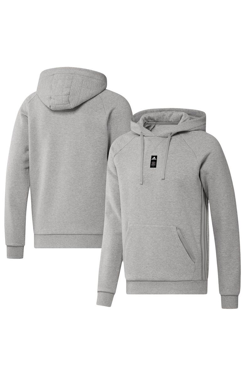 adidas Men's adidas Heathered Gray Houston Dynamo FC Travel Raglan Pullover Hoodie, Main, color,