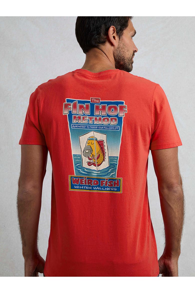 Fin Hof Back Print Artist T-Shirt, Alternate, color, Retro Red