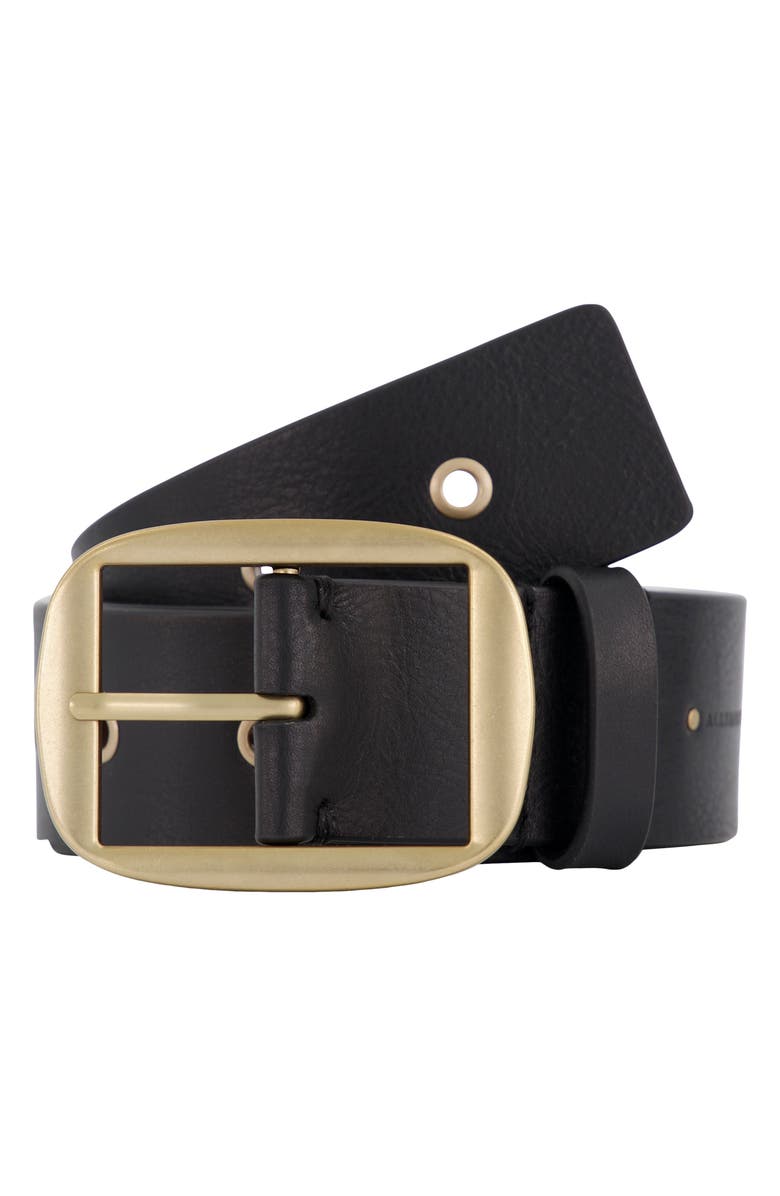 AllSaints Leather Eyelet Belt, Alternate, color,
