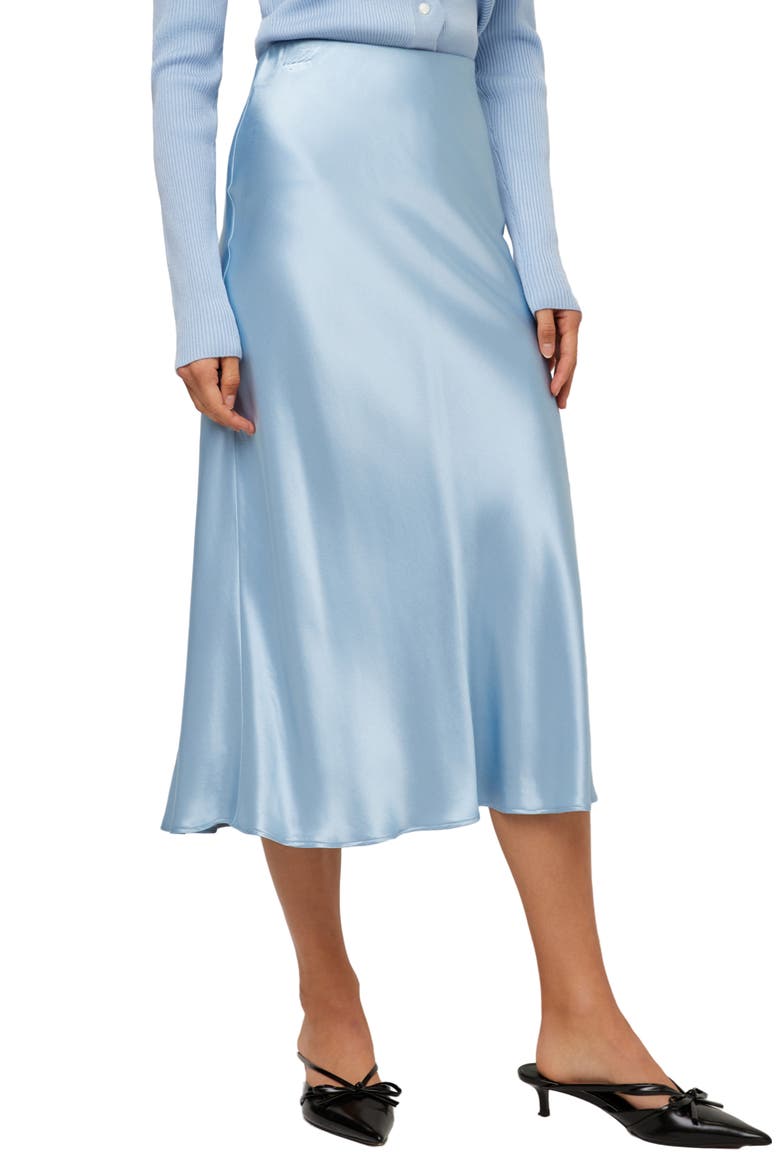 Mia Bias Midi Skirt, Alternate, color, GLACIER