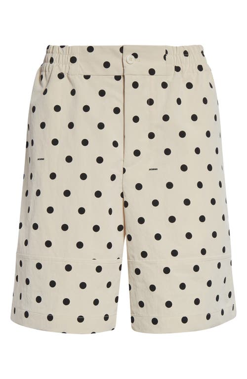 JACQUEMUS JACQUEMUS LE SHORT ALOE POLKA DOT SHORTS